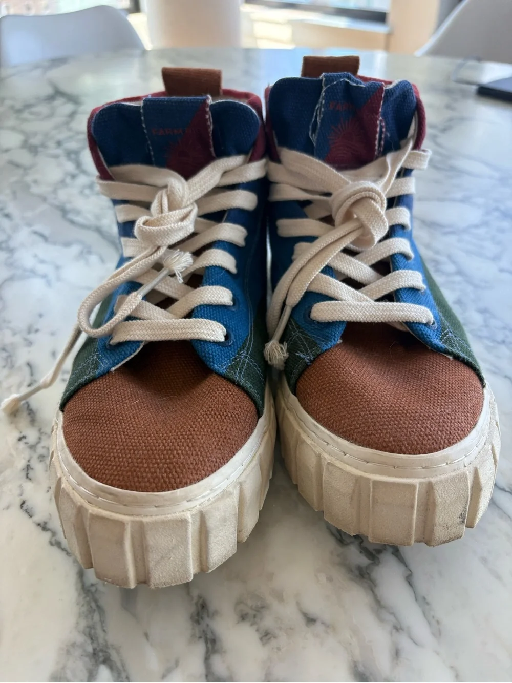 FARM Rio trainers Rainbow sun Platform sneakers sz 10